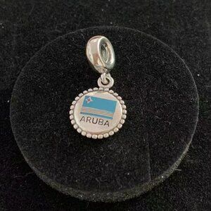 Pandora Aruba Flag Exclusive Dangle Charm Pendant